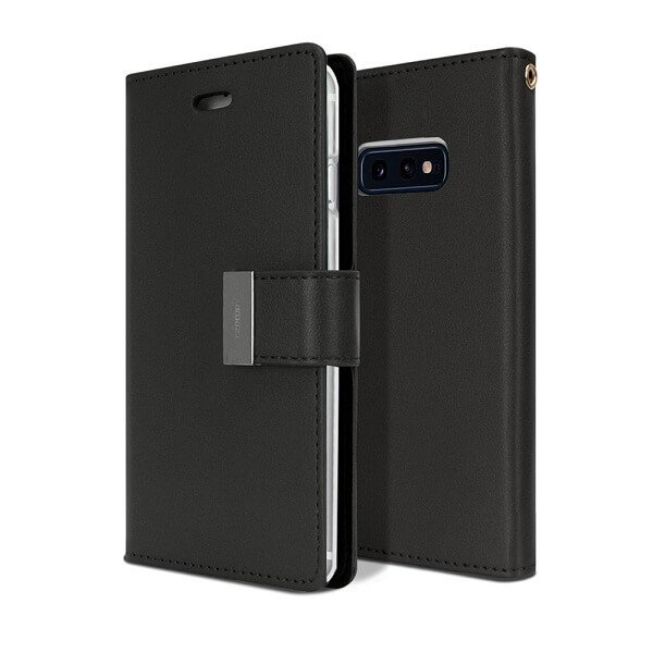 Goospery Samsung Galaxy S10E Rich Diary Black Wallet Case For Sale Goospery Samsung Galaxy S10E Rich Diary Black Wallet Case For Sale